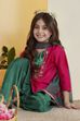Pink Viscose Blend Straight Suit Set