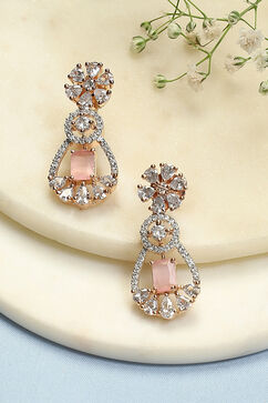 Pink Brass Earrings image number 0