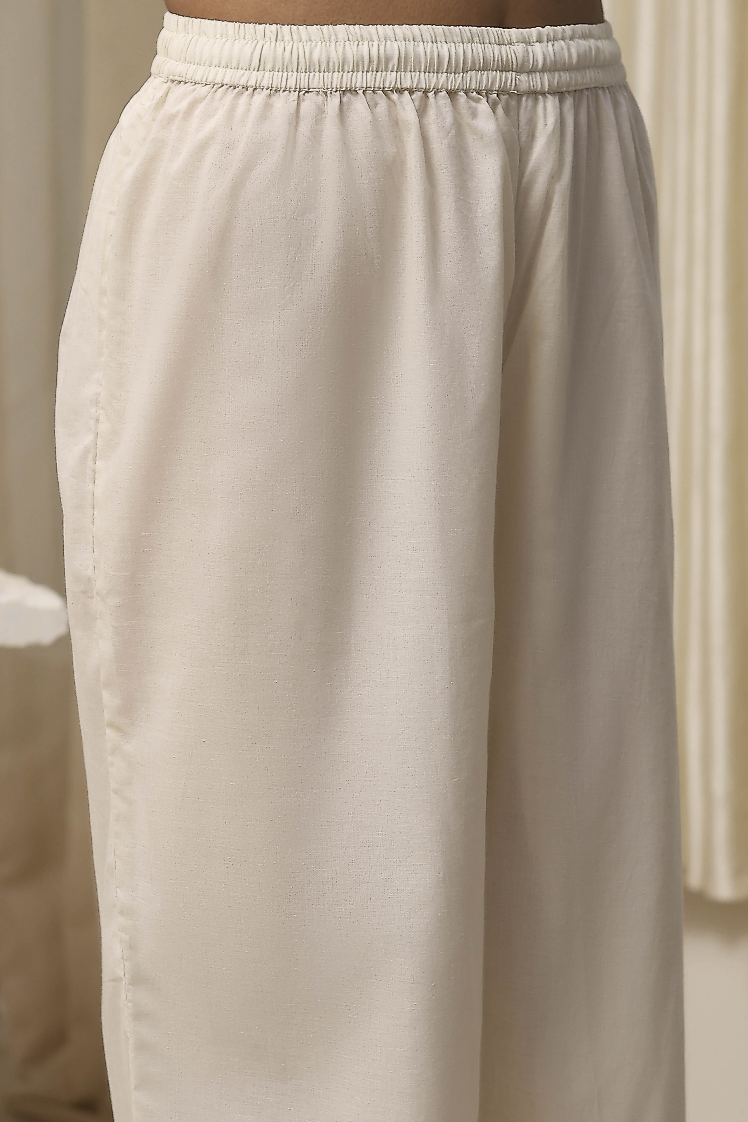 Fuchsia Cotton Printed Gathered Suit Set image number 2