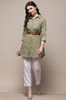 Olive Cotton Straight Kurta image number 0