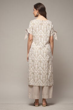 Beige Rayon Straight Printed 2 Piece Set image number 2