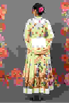 Rohit Bal Off White Cotton Blend Anarkali Kurta Suit Set image number 4