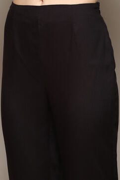 Charcoal LIVA Straight Kurta Slim Pant Suit Set image number 2