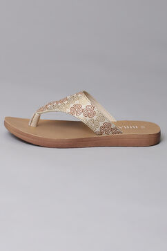 Beige Pu Leather Flats image number 4