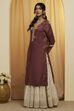 Mauve Viscose Rayon Sheen Straight Kurta image number 2