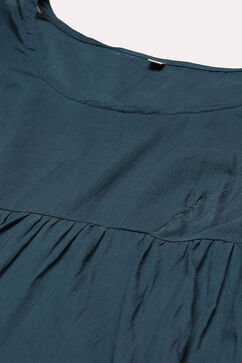 Teal Art Silk Double Layered Kurta image number 2