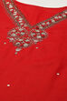 Red Cotton Unstitched Suit set image number 2