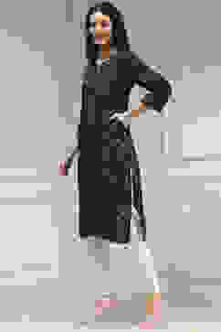 Indigo Blue Cotton Ikat Straight Kurta image number 5