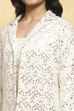 White Poly Georgette Embroidered Straight 3 Piece Set image number 1