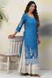 Blue A-Line Viscose Kurta image number 2