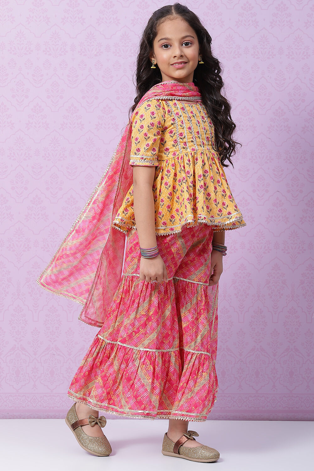 Mango Cotton Flared Kurta Garara Suit Set image number 2