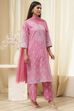 Pink Pure Cotton Printed Straight Suit Set image number 5
