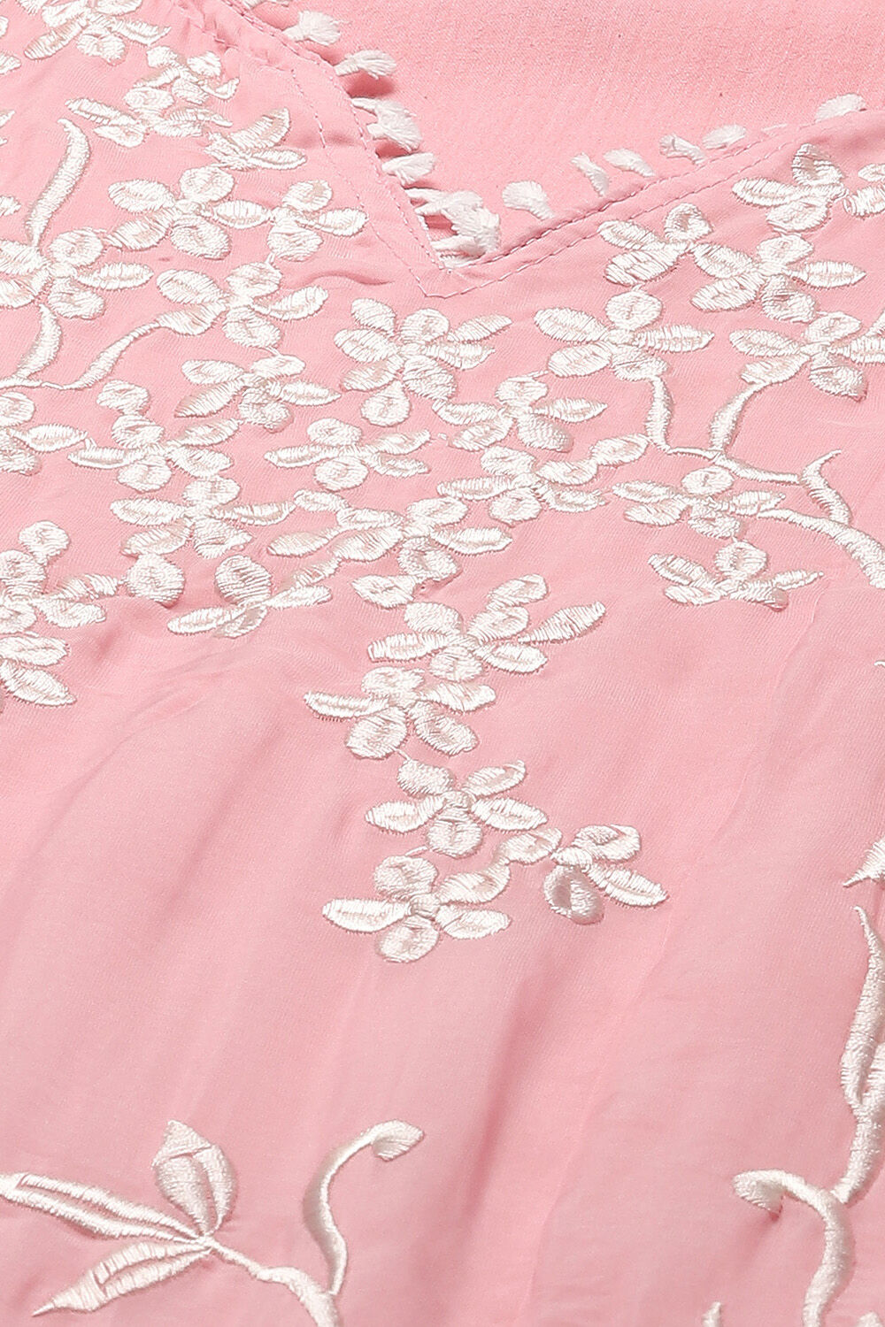 Pastel Pink Organza Unstitched Suit set image number 2