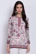 Blue Art Silk Straight Printed Kurti image number 0