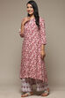 Magenta Rayon Straight Kurta Palazzo Suit Set image number 3