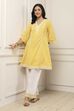 Yellow Cotton Kalidar Kurta Palazzo Set image number 0