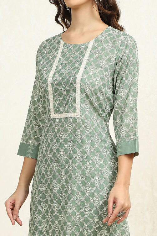 Pink Cotton Hand Block Print Unstitched Suit Set image number 2