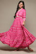 Pink Cotton Tiered Dress Embroidered Dress image number 0