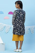Blue Flared Rayon Printed Top image number 5