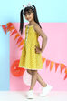 Yellow Cotton A-Line Printed Dress