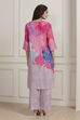 Lilac Printed Straight Kurta Set image number 4
