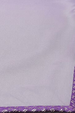 Purple Cotton Blend Asymmetric Printed Kurta Suit Set image number 3