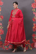 Rohit Bal Fuchsia Art Silk Anarkali Yarndyed Suit Set image number 0
