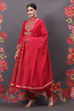 Rohit Bal Fuchsia Art Silk Anarkali Yarndyed Suit Set