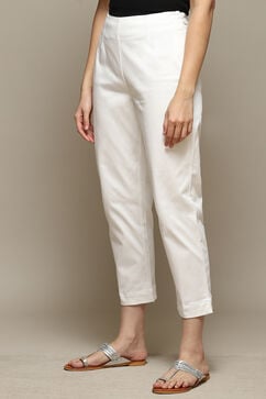 Off White Cotton Blend Narrow Pant image number 2