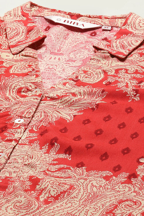 Black Rayon Straight Printed Shirt image number 1