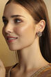 White Brass Gold-Plated Teardrop Stud Earrings image number 3