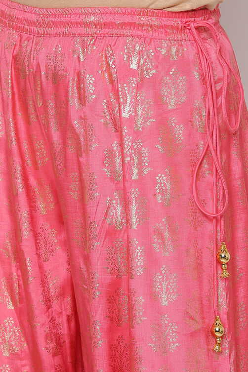 Yellow Poly Cotton Kurta Sharara Suit Set image number 3