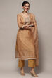 Golden Chanderi Blend Unstitched Suit set image number 7