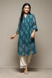 Red Polyester Straight Printed Kurta image number 5