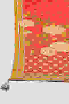 Red Cotton Flared Kurta Palazzo Suit Set image number 3