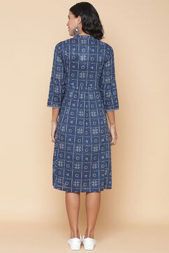 Blue Cotton Printed Kurta image number 8