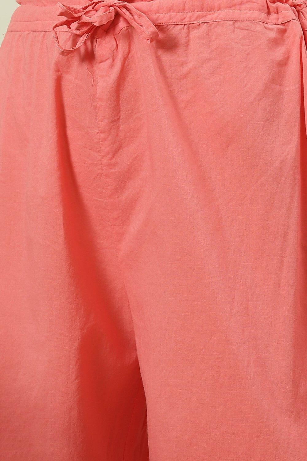 Turquoise Printed Cotton Straight Suit Set image number 2