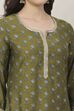 Orange All-Over Floral Printed Straight Kurta image number 1