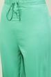 Sea Green Cotton Silk A-Line Kurta Palazzo Suit Set