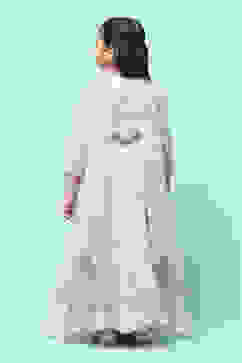 Lilac Nylon Kalidar Kurta Lehenga Set image number 5