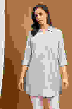 Sky Blue Printed Straight Short Kurti image number 5