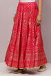 Fuchsia Flared Art Silk Skirts image number 3