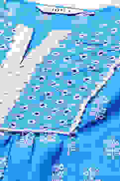 Blue Cotton Embroidered Kurti image number 1