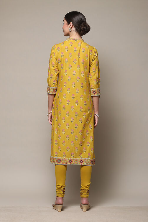 Black Cotton Straight Kurta Churidar Suit Set image number 4