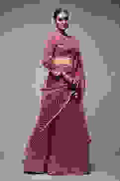 Pink Nylon Lehenga Set image number 4