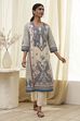 Blue Pure Cotton Printed Straight Kurta image number 0