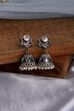 Blue Oxidized Brass Studded Jhumkas image number 2