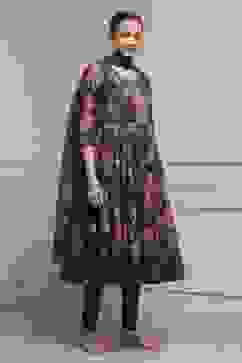 Navy Cotton Anarkali Printed Suit Set image number 5