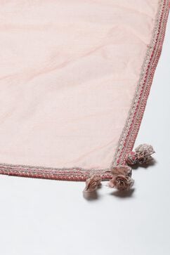 Peach Cotton Blend Straight Kurta Palazzo Suit Set image number 3