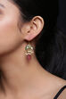 Kundan and enamel pink and blue earrings image number 0